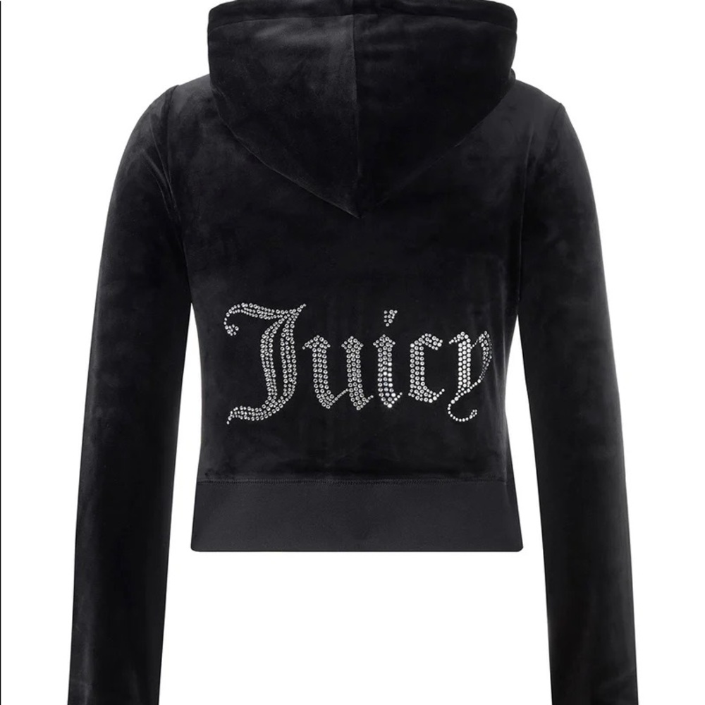 Juicy Couture OG BIG BLING VELOUR HOODIE black